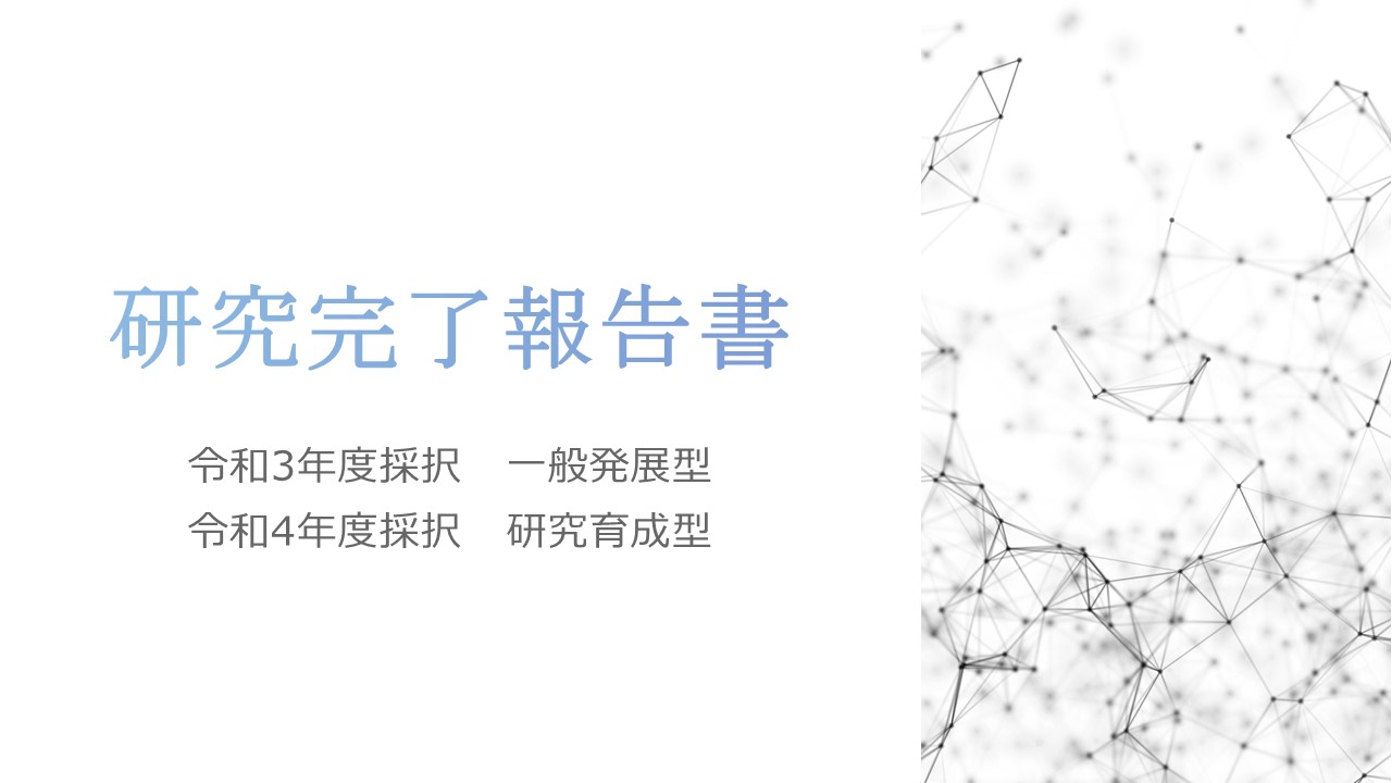 研究完了報告書をアップしました