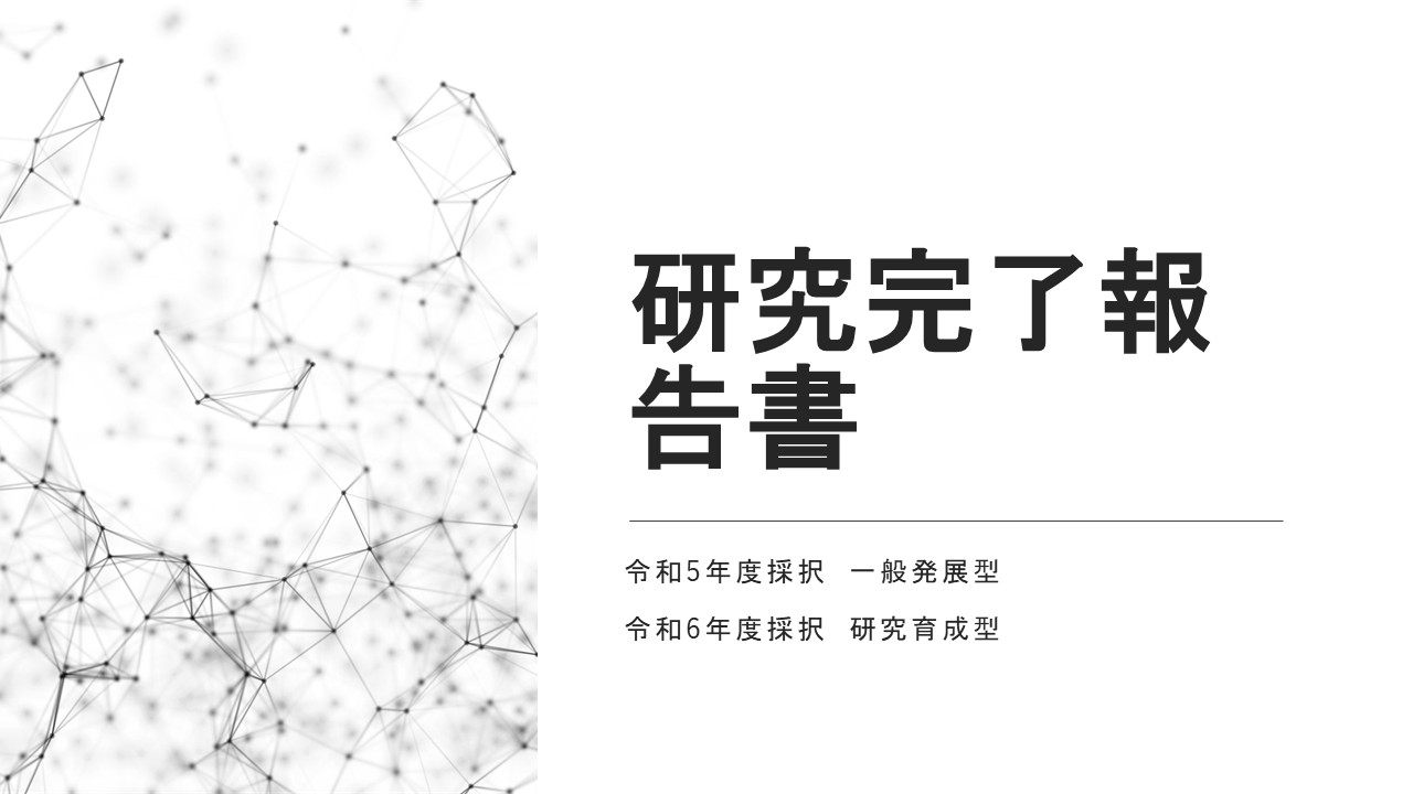 研究完了報告書をアップしました